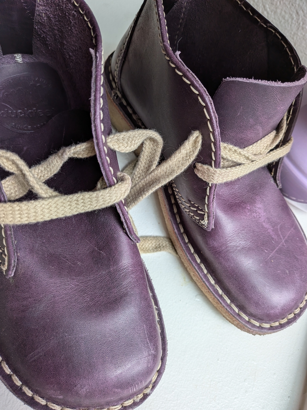 Duckfeet 36 Sjealland Plum Purple Leather Lace-Up Boots - Picture 5 of 8